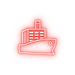 Poster - ship cargo neon icon