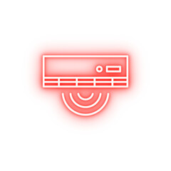 Poster - air conditioner neon icon