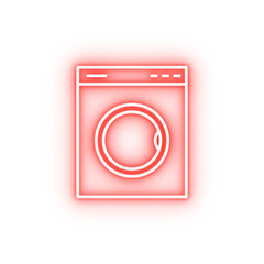 Poster - washing machine neon icon