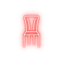 Sticker - wood chair neon icon