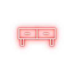 Canvas Print - bedsite table neon icon