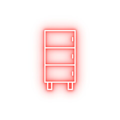 Poster - chest of drawers neon icon