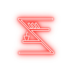Poster - bookshelf with books neon icon