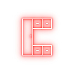 Poster - tv table neon icon