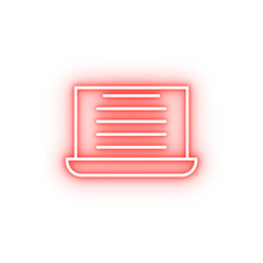 Poster - editorial laptop neon icon