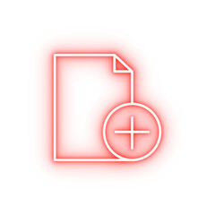 Poster - new document neon icon