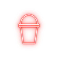Poster - bucket neon icon