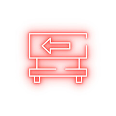Poster - pointer to the left neon icon