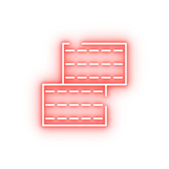 Poster - two bricks neon icon