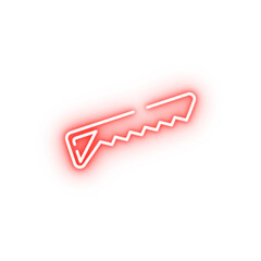 Poster - saw tool for construction neon icon