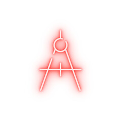 Poster - compasses measurement neon icon