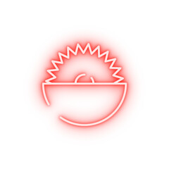 Poster - saw tool for construction neon icon