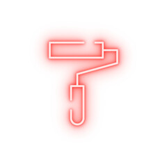 Poster - paint roller neon icon