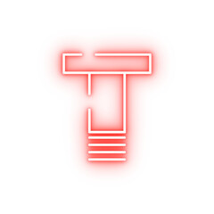 Poster - screw bolt neon icon
