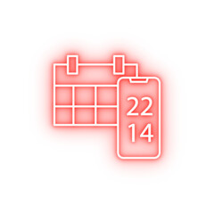 Poster - Calendar phone time neon icon