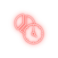 Poster - Business clock time neon icon