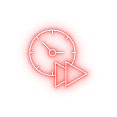 Poster - Play clock time neon icon