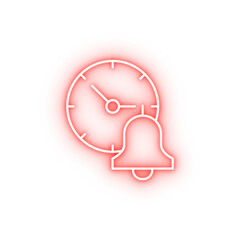 Poster - Alar time clock bell neon icon