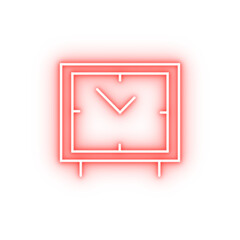 Poster - Clock time watch neon icon