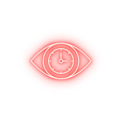 Poster - Eye time clock work neon icon