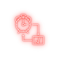 Poster - Clock time true arrow neon icon