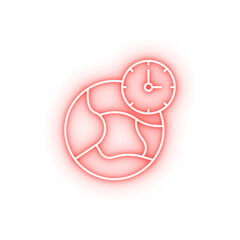 Poster - World time clock neon icon