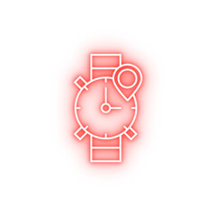 Poster - Wristwatch location clock neon icon