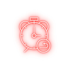 Poster - Clock time arrow neon icon