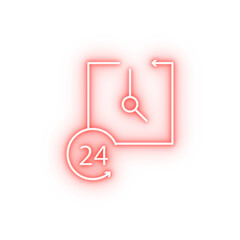Poster - Wall clock time 24 hour neon icon