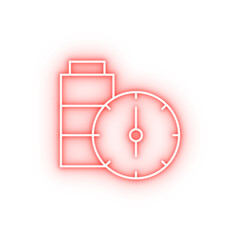 Poster - Battery time clock neon icon