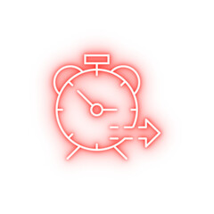 Poster - Time alarm clock arrow neon icon