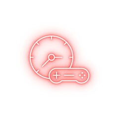 Poster - Game time clock neon icon