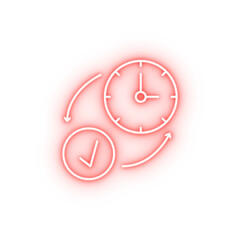 Poster - Arrow time clock neon icon