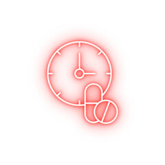 Poster - Medicine clock time neon icon