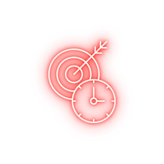 Poster - Target time business neon icon