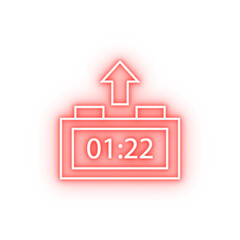 Canvas Print - Alarm time arrow neon icon