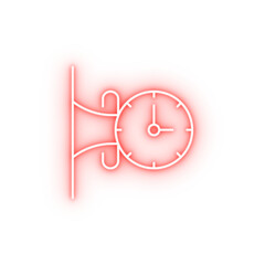 Poster - Clock time watch neon icon
