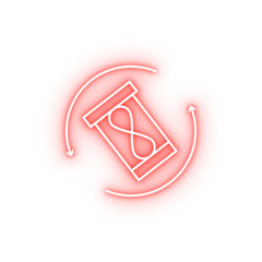 Poster - Hourglass forward clock neon icon