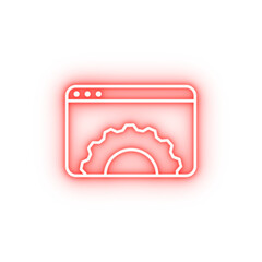 Poster - web site settings neon icon
