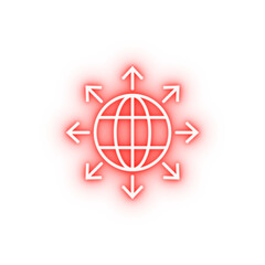 Poster - world neon icon