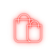 Poster - package bag neon icon