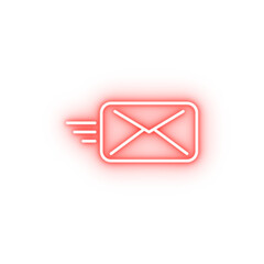 Poster - sending letter neon icon