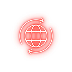 Sticker - global globe neon icon