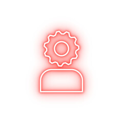 Poster - user gear neon icon