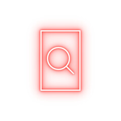 Poster - document search neon icon