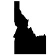 Black vector image of the state of Idaho.
