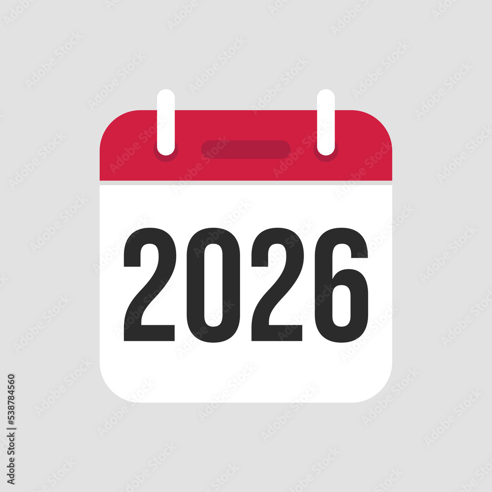 2026 Calendar icon symbol vector.