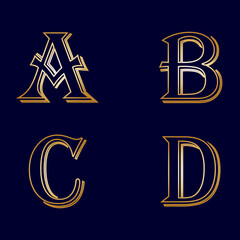 ABCD font outline Wallpaper Art Vector