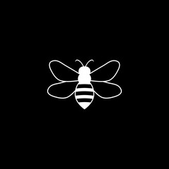 Canvas Print - Honey bee modern logo icon isolated on dark background