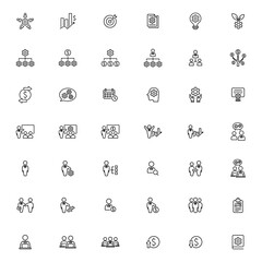 Poster - Business management icons set vector graphic illustration